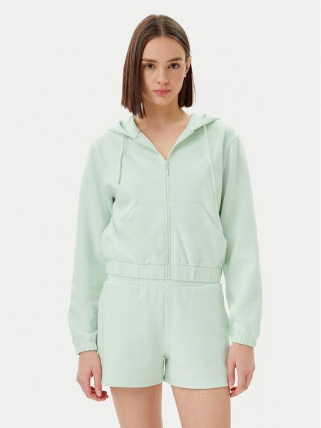 Guess Bluza V5RQ20 KC3D2 Zielony Regular Fit. Zielone bluzy Guess, xxs, z aplikacjami, z syntetyku, bez ramiączek, bez kaptura. Za 199.99 zł.