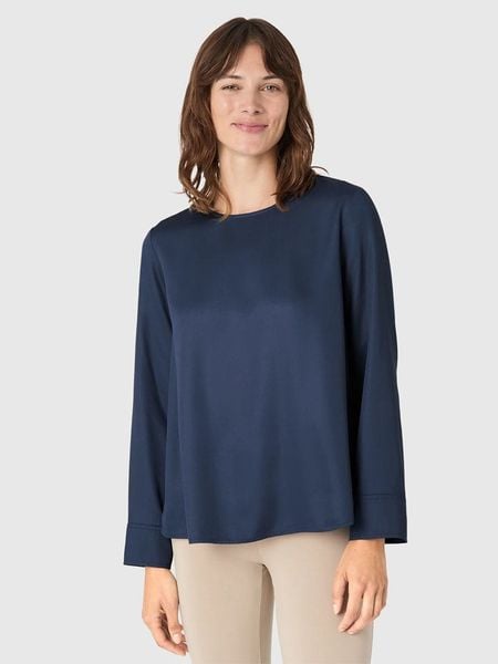 Les Lunes Bluzka "Margaa" w kolorze granatowym rozmiar: XS. Niebieskie bluzki Les Lunes, xs, bez wzorów, z wiskozy, bez kołnierzyka, bez ramiączek. Za 152.99 zł.