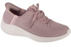 Buty sportowe Sneakersy damskie, Slip-Ins: Ultra Flex 3.0 - Elevated Motion. Czerwone buty treningowe Skechers, bez wzorów, z materiału, przed kostkę, bez zapięcia, trekkingowe. Za 329.99 zł.
