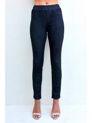 Bleu d'Azur Jegginsy "Vendy" - Slim fit - w kolorze granatowym rozmiar: 36. Niebieskie spodnie materiałowe Bleu d'Azur, w ażurowe wzory, z bawełny. Za 83.62 zł.