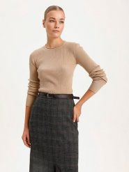 BGN Sweter w kolorze beżowym rozmiar: 38. Brązowe swetry BGN, bez wzorów, bez ramiączek. Za 110.04 zł.