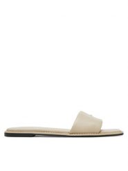Calvin Klein Klapki Flat Sandal Square Hf Lth HW0HW02652 Beżowy. Brązowe klapki Calvin Klein, bez wzorów, ze skóry, bez obcasa, bez zapięcia. Za 199.99 zł.