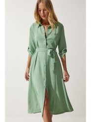 Happiness Istanbul Sukienka w kolorze zielonym rozmiar: 40. Zielone sukienki Happiness Istanbul, bez wzorów, z tkaniny, bez kołnierzyka, bez ramiączek, midi. Za 88.02 zł.