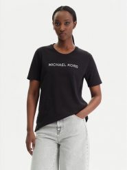 MICHAEL Michael Kors T-Shirt MR651QP97J Czarny Regular Fit. Czarne t-shirty MICHAEL Michael Kors, l, bez wzorów, z bawełny, bez kołnierzyka, bez ramiączek. Za 419.99 zł.