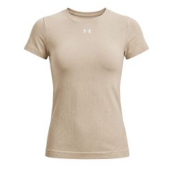 T-shirt Damski Under Armour VANISH SEAMLESS SS. Brązowe t-shirty sportowe Under Armour, s, bez wzorów, z elastanu, bez ramiączek, na fitness i siłownię. Za 229.35 zł.