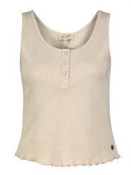 Eight2Nine Top w kolorze beżowym rozmiar: XS. Brązowe topy Eight2Nine, xs, bez wzorów, z bawełny, bez kołnierzyka, bez ramiączek. Za 34.95 zł.