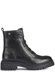 Geox Skórzane botki "Iridea" w kolorze czarnym rozmiar: 35. Czarne botki Geox, bez wzorów, z gumy, bez obcasa, bez zapięcia. Za 378.95 zł.