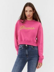 Guess Bluza W3BQ13 KB681 Różowy Regular Fit. Czerwone bluzy Guess, m, z aplikacjami, z syntetyku, bez kaptura. Za 199.99 zł.