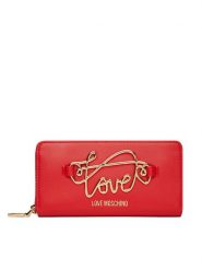 LOVE MOSCHINO Duży Portfel Damski JC5733PP0MKG0500 Czerwony. Czerwone portfele Love Moschino, bez wzorów, ze skóry. Za 539.99 zł.