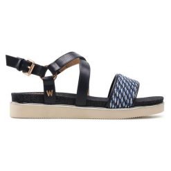 Sandały Wrangler. Niebieskie sandały Wrangler, bez wzorów, bez obcasa, na płaskiej podeszwie, bez zapięcia. Za 279.99 zł.