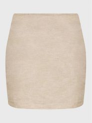 Gina Tricot Spódnica mini 19942 Beżowy Regular Fit. Brązowe spódnice Gina Tricot, l, bez wzorów, z bawełny, mini. Za 119.99 zł.