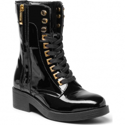 Botki GUESS - FLZEL3 PAT10 BLACK. Czarne botki Guess, z aplikacjami, z lakierowanej skóry. Za 829.00 zł.
