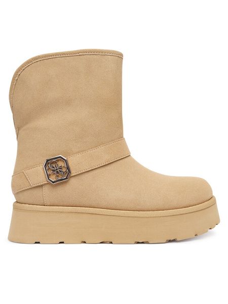 Guess Śniegowce FLFDOL ESU10 Beżowy. Brązowe śniegowce Guess, z aplikacjami, z materiału, bez zapięcia. Za 719.99 zł.