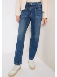 Cecil Dżinsy - Regular fit - w kolorze niebieskim rozmiar: W32/L30. Niebieskie jeansy Cecil, l, z aplikacjami, ze skóry, z podwyższonym stanem. Za 214.19 zł.