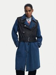 Desigual Płaszcz przejściowy Denimbike 25WWEW52 Niebieski Regular Fit. Niebieskie płaszcze Desigual, s, bez wzorów, z bawełny, bez kaptura. Za 949.99 zł.