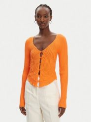 PINKO Kardigan Vergina 104627 A2E6 Pomarańczowy Slim Fit. Brązowe swetry Pinko, l, bez wzorów, z wiskozy, bez ramiączek. Za 1,059.00 zł.