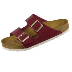 Klapki damskie Birkenstock Arizona BS Birko-flor. Czerwone klapki Birkenstock, bez wzorów, z syntetyku, eleganckie, bez obcasa, bez zapięcia. Za 287.00 zł.