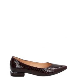 LAKIEROWANE BALERINY 99 CROCO BORDO. Baleriny Venezia, bez wzorów, z lakierowanej skóry, bez obcasa, bez zapięcia. Za 249.00 zł.