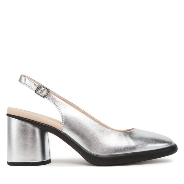 Czółenka ECCO. Szare czółenka ECCO, bez wzorów, bez obcasa, bez zapięcia. Za 379.99 zł.