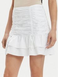 Guess Spódnica mini Zoe W4GD86 WAF10 Biały Flare Fit. Białe spódnice Guess, s, z aplikacjami, z bawełny, mini. Za 277.68 zł.