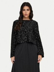 JDY Bluzka Sara 15337655 Czarny Regular Fit. Czarne bluzki JDY, m, bez wzorów, z syntetyku, bez kołnierzyka, bez ramiączek. Za 79.99 zł.