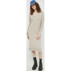 Only sukienka kolor brązowy mini oversize. Brązowe sukienki ONLY, l, bez wzorów, bez kołnierzyka, bez ramiączek, mini, oversize. Za 189.99 zł.