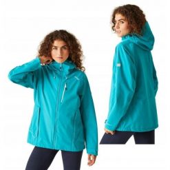 Kurtka przeciwdeszczowa damska Birchdale. Niebieskie kurtki przeciwdeszczowe Regatta, bez wzorów, z poliesteru, bez kaptura, trekkingowe. Za 354.95 zł.