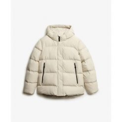 Damska kurtka puchowa Superdry Sports. Brązowe kurtki Superdry, m, bez wzorów, z puchu, klasyczne, z kapturem. Za 646.50 zł.