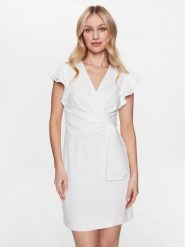 DKNY Sukienka koktajlowa DD3C1468 Biały Regular Fit. Białe sukienki DKNY, bez wzorów, z syntetyku, wizytowe, bez kołnierzyka, bez ramiączek. Za 749.99 zł.