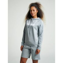 Bluza damska z kapturem Hummel go logo. Szare bluzy Hummel, xs, bez wzorów, z bawełny, eleganckie, bez ramiączek, z kapturem. Za 177.75 zł.