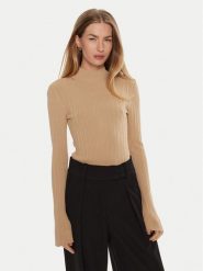 IVY OAK Golf Kylie IO113143 Beżowy Slim Fit. Brązowe swetry IVY & OAK, xl, bez wzorów, z wiskozy, bez ramiączek. Za 459.99 zł.
