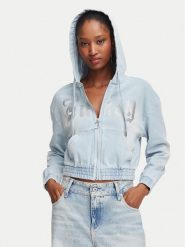 Juicy Couture Bluza JCDAS226961 Niebieski jasny Regular Fit. Niebieskie bluzy bez kaptura Juicy Couture, xl, bez wzorów, z bawełny, bez kaptura. Za 449.99 zł.