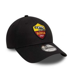 Czapka baseballowa AS Roma Core 9Forty. Czarne czapki z daszkiem New Era, na lato, bez wzorów, z bawełny, eleganckie. Za 119.99 zł.