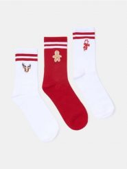 Prążkowane skarpetki 3 pack - wielobarwny. Skarpetki Sinsay, bez wzorów, prążkowane. Za 15.99 zł.