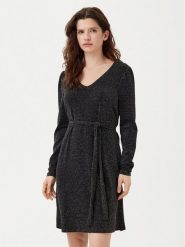 Vila Sukienka dzianinowa Eleina 14100741 Czarny Regular Fit. Czarne sukienki Vila, s, bez wzorów, z dzianiny, bez kołnierzyka, bez ramiączek. Za 69.99 zł.