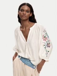 Desigual Bluzka 26SWBW13 Biały Regular Fit. Białe bluzki Desigual, xs, bez wzorów, z wiskozy, bez kołnierzyka, bez ramiączek. Za 429.99 zł.