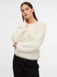 Orsay Sweter w kolorze kremowym rozmiar: S. Brązowe swetry Orsay, s, bez wzorów, bez ramiączek. Za 70.57 zł.