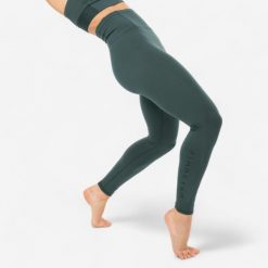 Legginsy do tańca nowoczesnego damskie Starever wysoki stan. Czarne legginsy STAREVER, bez wzorów, z elastanu, długie. Za 119.99 zł.