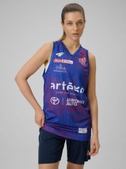 4F Koszulka meczowa replika wyjazdowa z sezonu 2025/26 damska 4F x KS Basket 25 Bydgoszcz - granatowa S. Niebieskie t-shirty sportowe 4f, l, bez wzorów, z materiału, bez ramiączek, do biegania. Za 219.99 zł.