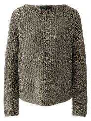 Oui Sweter w kolorze oliwkowo-jasnoróżowym rozmiar: 42. Brązowe swetry Oui, bez wzorów, ze splotem, bez ramiączek. Za 260.99 zł.