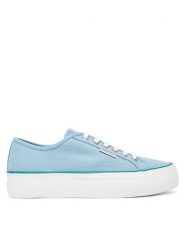Calvin Klein Jeans Tenisówki Vulc Flatform Ctn Logo Tag YW0YW01838 Błękitny. Niebieskie trampki Calvin Klein Jeans, bez wzorów, z jeansu, bez zapięcia. Za 349.99 zł.
