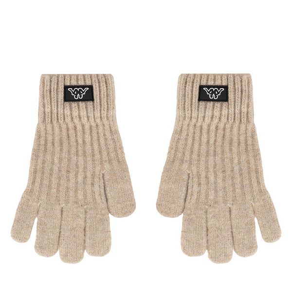 Rękawiczki Kappa. Brązowe rękawiczki Kappa, bez wzorów, z dzianiny. Za 39.99 zł.