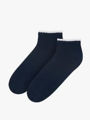 Skarpetki stopki damskie STOPKI. Niebieskie skarpetki Ryłko, bez wzorów, z bawełny. Za 24.99 zł.