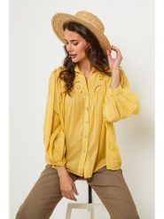 Lin Passion Bluzka w kolorze żółtym rozmiar: 34/36. Żółte bluzki Lin Passion, bez wzorów, z bawełny, klasyczne, bez kołnierzyka, bez ramiączek. Za 121.99 zł.