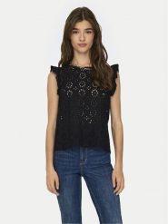 JDY Bluzka Vola 15312383 Czarny Regular Fit. Czarne bluzki JDY, s, bez wzorów, z bawełny, bez kołnierzyka, bez ramiączek. Za 79.99 zł.