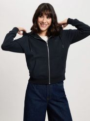 Cross Jeans Bluza w kolorze granatowym rozmiar: XS. Niebieskie bluzy Cross Jeans, xs, bez wzorów, z bawełny, bez ramiączek, bez kaptura. Za 69.58 zł.