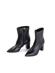 Anna Morellini Skórzane botki "Emmata" w kolorze czarnym rozmiar: 39. Czarne botki Anna Morellini, bez wzorów, eleganckie, bez obcasa, bez zapięcia. Za 522.14 zł.