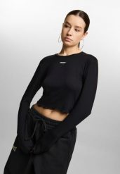 Koszulka sportowa damska Prosto Slab z długim rękawem. Czarne t-shirty sportowe Prosto., l, z aplikacjami, z elastanu, bez ramiączek. Za 154.99 zł.