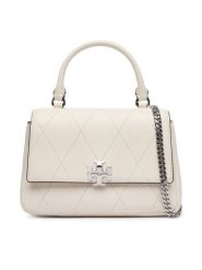 Tory Burch Torebka Charlie Quilted Mini Top Handle Chain Wallet 186032 Kremowy. Białe torebki klasyczne Tory Burch, bez wzorów, ze skóry, bez dodatków. Za 2,024.00 zł.
