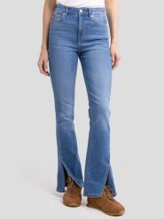 Jeansy damskie bootcut z rozcięciami niebieskie Blake 402. Niebieskie jeansy BIG STAR, l, bez wzorów, z denimu, eleganckie, z podwyższonym stanem. W wyprzedaży za 99.99 zł.